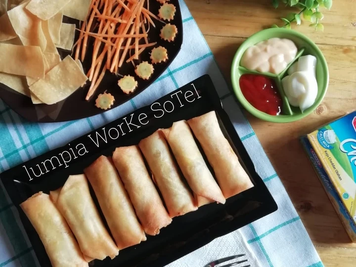 Cara Mudah Membuat Resep  500.Lumpia WorKe SoTel (Wortel Keju Sosis Telur) yang Lezat Sekali, Enak Banget