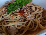 Spaghetti con ragù di pesce Capone (lampuga)