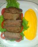 Solomillo de ternera con puré de zanahoria