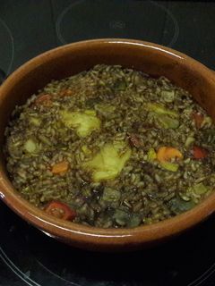 Una foto de Arroz "a la barbacoa" sin gluten y vegano🍚