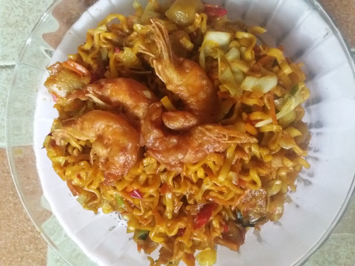 Cara Gampang Menyiapkan Udang Krispi di sarang Burung 😎 (Mi Goreng Pedas) Anti Gagal