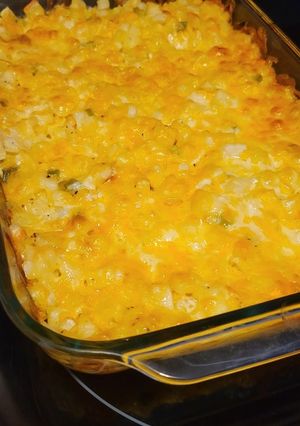 A picture of Cracker Barrel's Hashbrown Casserole.