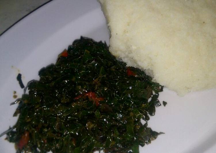 Simple Way to Make Homemade Fried kales with ugali