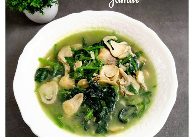 Resep Tumis Bayam Jepang Jamur Oleh Camelia Siu Va Cookpad