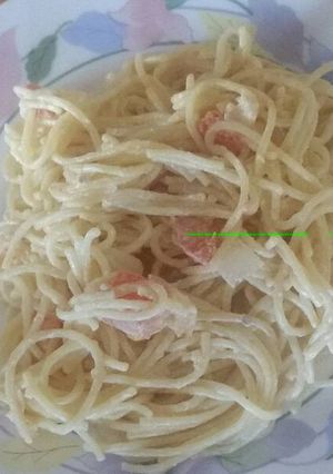 Una foto de Espagueti de crema