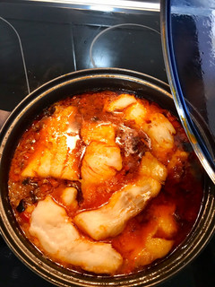 Una foto de Bacalao con pisto
