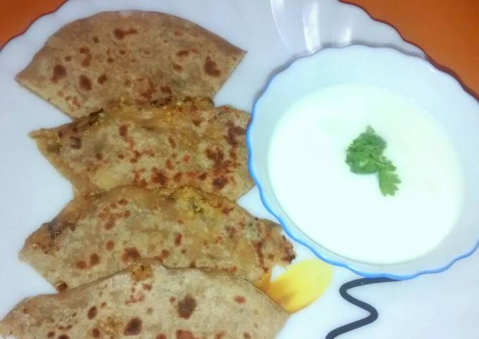 Baby Corn N Capsicum Paratha recipe