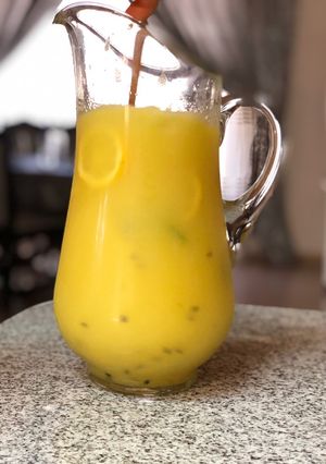 A picture of Pineapple & passion fruit Mojito@mubina_18#justblendit.