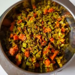 Cluster beans Carrot Coconut Curry A picture of Cluster beans Carrot Coconut Curry.