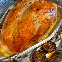 A picture of Christmas Turkey Crown With Clementines & Rosemary.