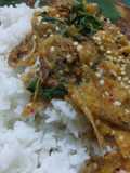Pecel terong dan ikan asin