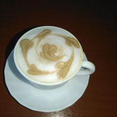 A picture of Cappuccino without any machine or milk frothier.