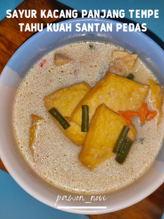 Foto resep Sayur Kacang Panjang Tempe Tahu Kuah Santan Pedas