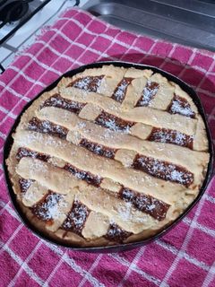 Una foto de Pastafrola con dulce de leche y coco...Súper fácil 🙌🏽
