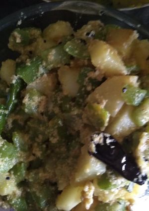 A picture of French beans Potatoes Poppy seed stir fry.