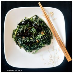 Chinese Water Spinach Stir Fry (Kalmi Saag in a healthy way) A picture of Chinese Water Spinach Stir Fry (Kalmi Saag in a healthy way).