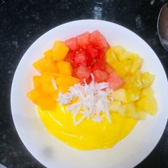 A picture of Fruits custard.