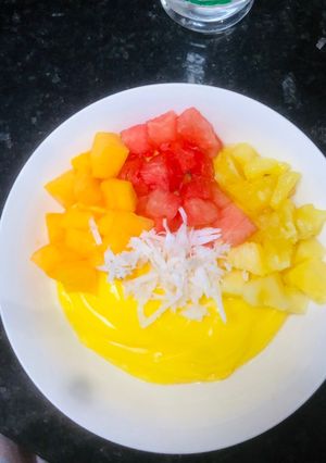 A picture of Fruits custard.