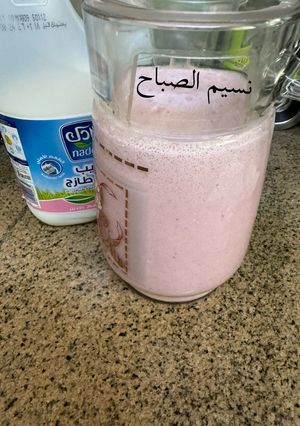 صورة لوصفة عصير الفراوله مع الكريمة