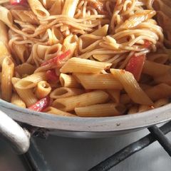 A picture of Spaghetti with pasta.