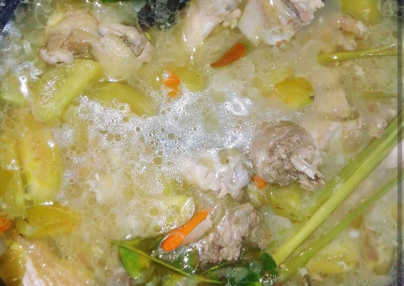 Garang asem ayam kampung no daun pisang no santan no ribet