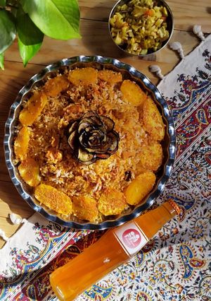 عکسی از دستور بادمجان پلو