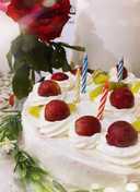 Birthday Cake & Fruit