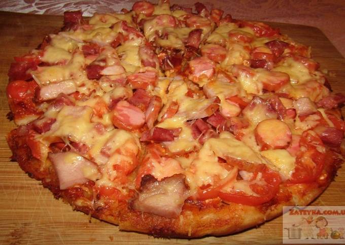 домашняя пицца рецепт в духовке приготовления на тонком тесте | Дзен