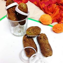 Hummus peanut kebabs A picture of Hummus peanut kebabs.