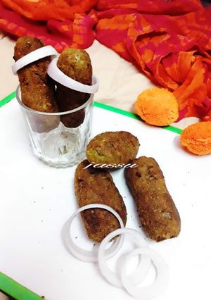 A picture of Hummus peanut kebabs.