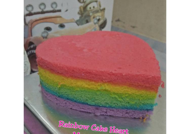 Rainbow cake heart