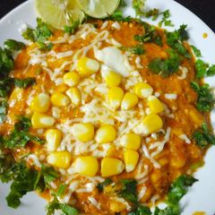 A picture of Masala corn curry.