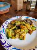 Guisado: papas con calabazas y cesina