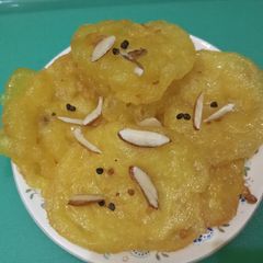 Kesar malpua A picture of Kesar malpua.