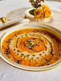 Crema de calabaza potimarrón con leche de coco y especias
