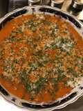 Lobster Soup with Potatoes, Roasted Red Peppers, Parsley, and Parmesan