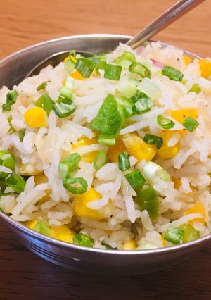 A picture of Corn Biryani.