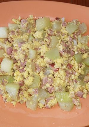 O poză a rețetei Zucchini cu ou și salam (Zucchine con uova e salame).