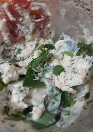 A picture of Spicy Curd Methi dip.