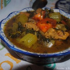 A picture of Persian celery stew (khoresh karafs).