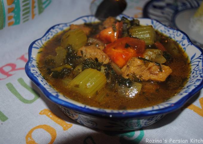 How to Prepare Any-night-of-the-week Persian celery stew (khoresh karafs)