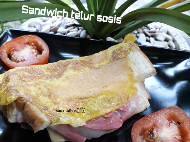 Langkah Gampang Membikin Resep Sandwich telur sosis yang Uenak Anti Ribet, Uenak Banget