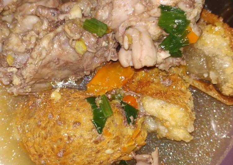 Resep Tahu Kwalik Kuah Tulang Ayam Pedas yang simpel