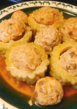 苦瓜鑲肉 的食譜成品照片