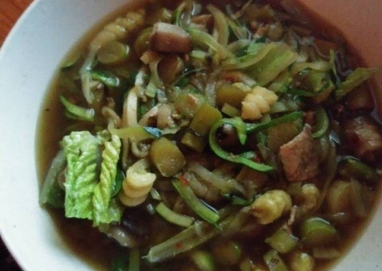 Asian asparagus zoodle vegan stew