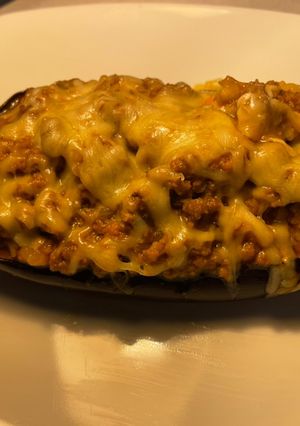 Una foto de Berenjena rellena