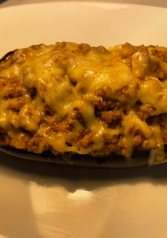 Una foto de Berenjena rellena