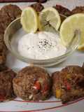 My Sweet Chilli Peppered Meatballs & Lemon Garlic Dip