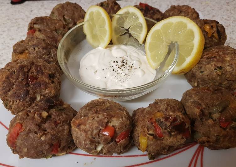 Steps to Prepare Any-night-of-the-week My Sweet Chilli Peppered Meatballs &amp; Lemon Garlic Dip