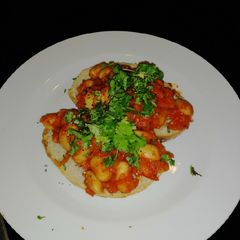 A picture of Vegan homemade spicy baked beans.